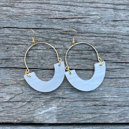 Remix Hoops - Pearl - Acrylic Earrings
