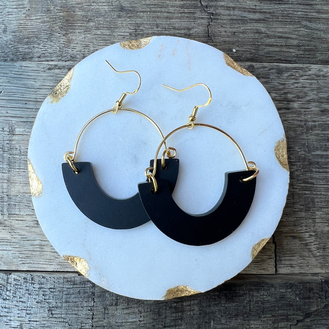 Remix Hoops - Matte Black - Acrylic Earrings
