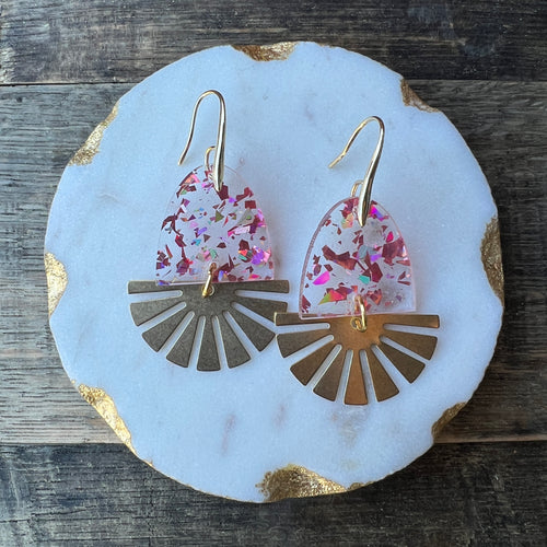 Sunrise Sunset - Rosé Glitter - Acrylic Earrings