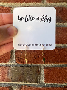 Lightning Bolt Leverback Earrings